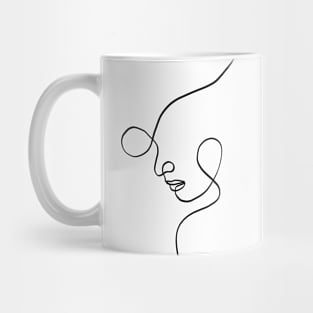 Minimal one line art woman face Mug